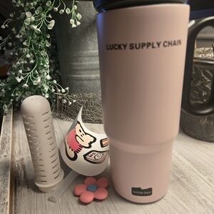 Pink Travel Mug with Handle